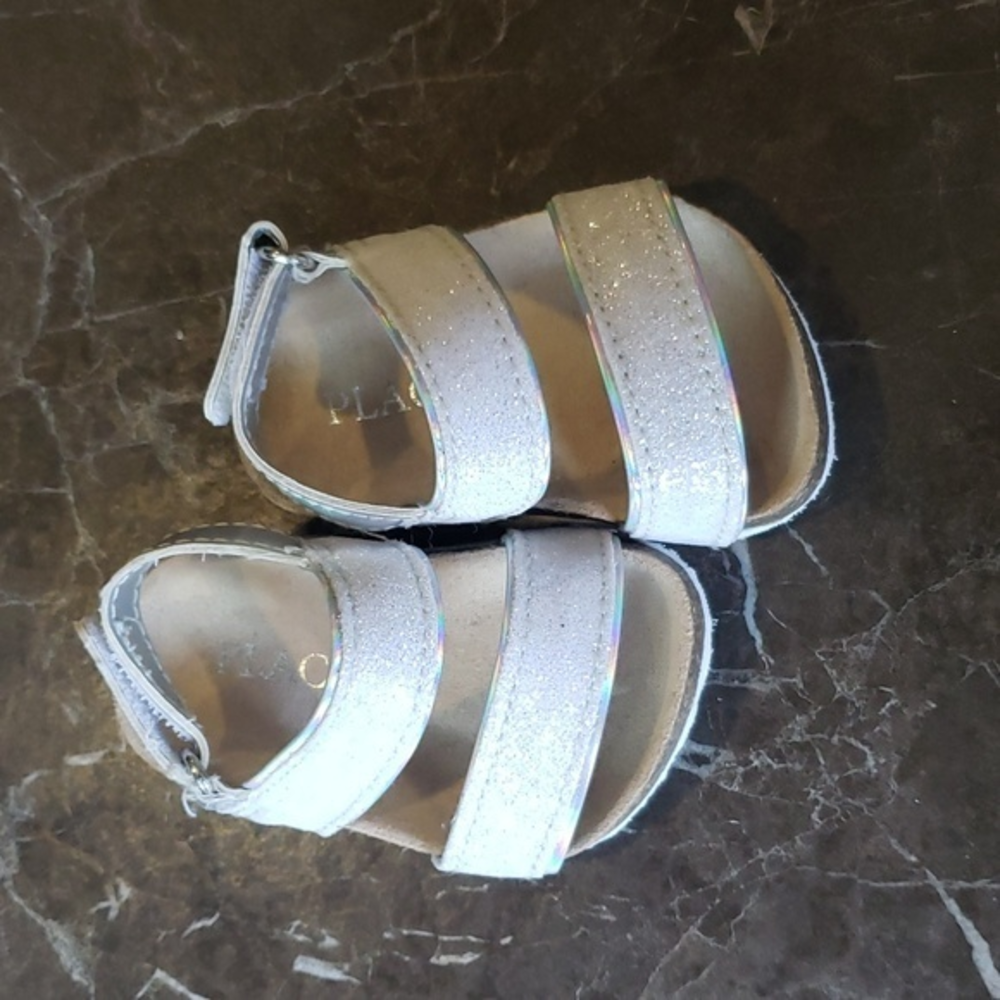 Baby Girl‎ Silver Glitter Sandals Sz 0-3 Months